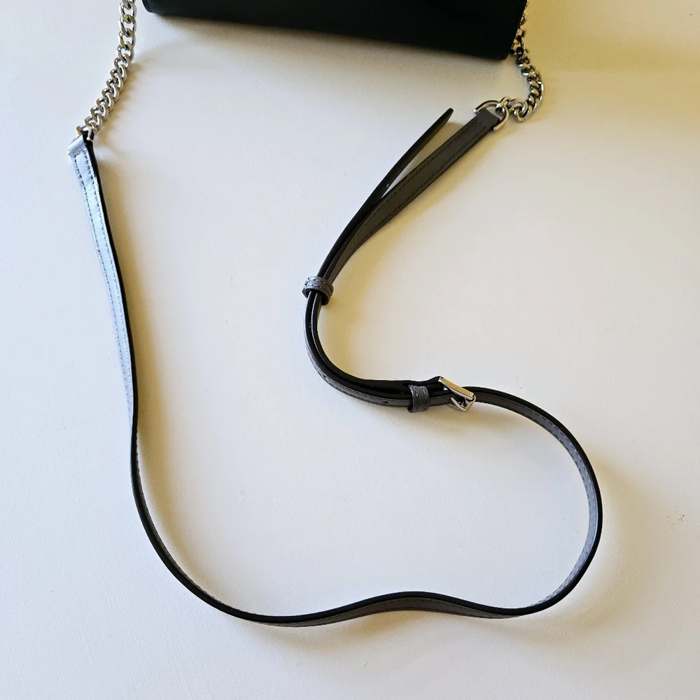 Michael Kors Sloan Tri Colored Leather Chain Large Envelope Wallet Crossbody